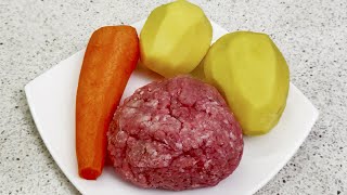 Ich nehme Hackfleisch 2 Kartoffeln und Karotten und bekomme ein leckeres AbendessenRezept 12 [upl. by Edwina]