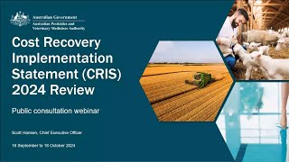 APVMA CRIS Consultation Webinar – Meeting Recording [upl. by Oicirtap186]