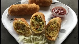 Maggi Noodles Spring Roll  Tea Time Snacks  Homemade In Bengali Recipe [upl. by Fiedling374]