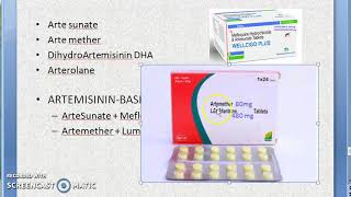 Pharmacology 899 d Artemesinin Artesunate Artemether Mefloquine LameFantrine ACT Regimen Malaria [upl. by Oalsecnew]