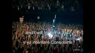 Coldplay  Fix you lyrics españolinglés [upl. by Dnomsaj]