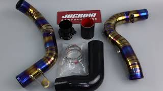 Titanium Charge Pipe with Turbo Muffler Delete for Audi 20T MK8 MK775 Volkswagen GolfGTIR EA888 [upl. by Aciamaj]