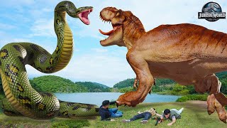 New Hollywood Movie 2024 Dinosaur Attack  Trex Vs Anaconda  Jurassic Park Dinosaur [upl. by Norvin131]