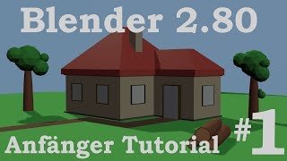 Blender 280  Anfänger Tutorial DE  Hausszene modellieren 12  Extrude Scale Rotate Insert [upl. by Narib]