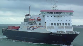 Condor Ferries  Commodore Clipper arriving at Portsmouth [upl. by Vernen]