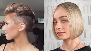 Cheveux courts pour femmes 2021  coiffure à la mode 😍  coupe au carré  bob haircut [upl. by Arul]