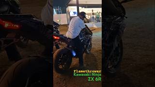 Kawasaki Ninja ZX 6R Exhaust Flames shorts short [upl. by Akeme]