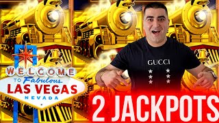 2 AMAZING JACKPOTS On All Aboard Slot Machine [upl. by Natsirhc]