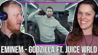 COUPLE React to Eminem  Godzilla ft Juice WRLD  OFFICE BLOKE DAVE [upl. by Aihsekin]