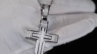 Iced out diamond cross pendant Big diamond cross pendant diamond cross pendant Mens cross pendant [upl. by Terrie]