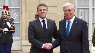 French President Macron meets with Kazakh President Tokayev [upl. by Mirelle349]