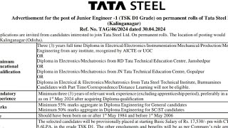 Tata Steel Essar Projects Benzo Chem KP Group Aditya Birla Sugar Industries  Jobs  Date 2024 [upl. by Hgielak970]