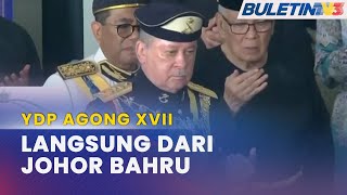 ISTIADAT KEBERANGKATAN TIBA  Yang diPertuan Agong Ke17 Sultan Ibrahim Sultan Iskandar [upl. by Ynnohj]