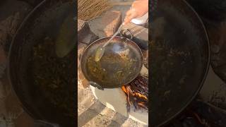 Chulley par bnaya sarso ka saag 🥬 sarsokasaag bhaidooj craftmela cousins dailyshorts viral [upl. by Namaj]