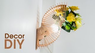 Popsicle Sticks DIY  Handmade Flower Vase with Light Shades [upl. by Pitt]