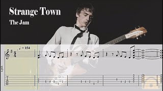 Strange Town  The Jam  Guitar Tab [upl. by Rubia]