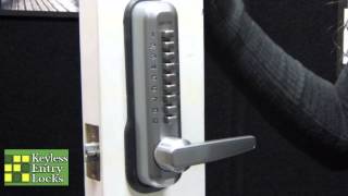 Demo Lockey 7055 Lever Handle Latchbolt Lock [upl. by Adlaremse]