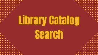 Library Catalog Search [upl. by Llehcam]