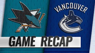 Pearson Granlund propel Canucks past Sharks 42 [upl. by Waller]