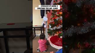 Christmas Tree vs Baby toddlers christmastree [upl. by Ayatahs]