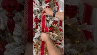 A simple way of adding ribbon to your Christmas tree 🎄 shorts christmas diy decor [upl. by Fredrika]