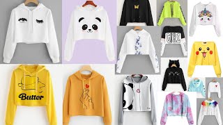 Fashionable and trendy crop hoodies collection for teenage girls [upl. by Yma]