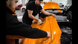 GVE Customs BURNT Orange MCLAREN 675 LT Vinyl Wrap  GVE London [upl. by Meneau]