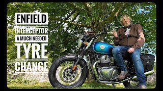 Enfield Interceptor Bridgestone Tyre change plus Man Bag interceptor650 royalenfield [upl. by Stephan484]