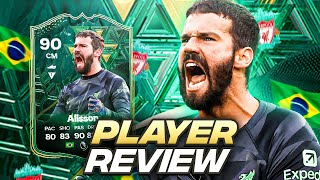 90 WINTER WILDCARD ALISSON SBC PLAYER REVIEW  FC 24 Ultimate Team [upl. by Milewski]