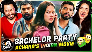 Acharas Indian Movie  BACHELOR PARTY Teaser amp Trailer Reaction  Diganth Yogi Achyuth Kumar [upl. by Ereveneug]