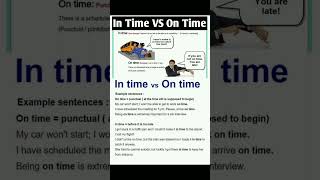 In Time VS On Time gkquestions gkquiz gk ielts english esl learnenglish [upl. by Maag]