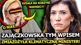 EWA ZAJĄCZKOWSKA TYM JEDNYM WPISEM ZMIAŻDŻYŁA MINITERSTWO KLIMATU TUSKA UJAWNIŁA CAŁĄ PRAWDĘ [upl. by Inamik]