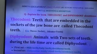 353THECODONT amp DIPHYODONT DentitionVSQ SRsIADigestion and Absorption [upl. by Ellehcor]