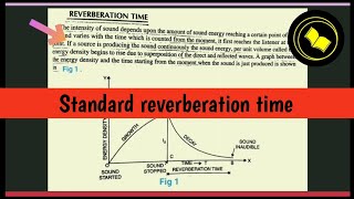 Reverberation time  Standard reverberation time [upl. by Idnib]