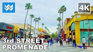 4K Walking around 3rd Street Promenade in Downtown Santa Monica Los Angeles California [upl. by Anglo302]