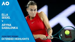 Ella Seidel v Aryna Sabalenka Extended Highlights  Australian Open 2024 First Round [upl. by Bergess991]