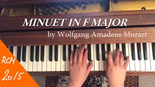 RCM 1 Piano Repertoire  Minuet in F Major by Wolfgang Amadeus Mozart [upl. by Saxe]