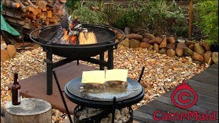 CampMaid Dutch Oven Lid Cook Hamburger Outdoor Backyard Cooking [upl. by Tamma]