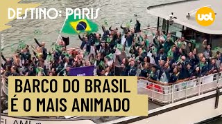 CERIMÔNIA DE ABERTURA DAS OLIMPÍADAS 2024 BARCO DO BRASIL É O MAIS ANIMADO DO RIO SENA EM PARIS [upl. by Malas452]