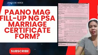 Paano mag fill up ng Marriage CERTIFICATE application form sa PSA [upl. by Pallua712]