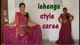 Lehenga style SAREE drapes  2 ways [upl. by Yeta]