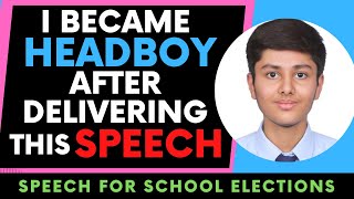 HeadBoy Speech  Best Speech for School Elections  Class Representative Election Speech [upl. by Ayrotal779]