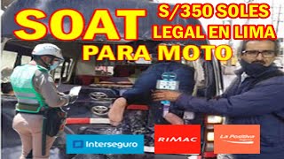 Soat para moto barato Interseguro 350 soles para Lima financiamiento de soat Septiembre 2022 [upl. by Oirogerg]