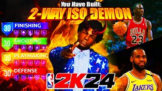 NEW 4WAY ISO DEMIGOD IS BREAKING THE GAME  HOW TO SCORE 50 POINTS IN REC TIPSGUIDE IN NBA 2K24 [upl. by Oilisab851]