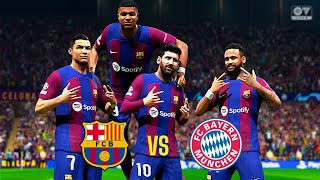 FC24 MESSI RONALDO MBAPPE NEYMAR JR LEWANDOSKI AND HAALAND JOIN FC BARCELONA  FCB VS BAYERN [upl. by Atinoj801]