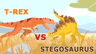 TRex vs Stegosaurus  TRex vs Dinosaurs Deathmatch  Dino Animation [upl. by Nedle]