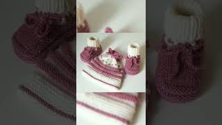 Hand Knitted Baby Cap Booties Design handknitting babycapbootiesdesign [upl. by Berns491]