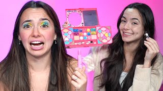 Full Face Using Only KIDS Makeup Challenge  Merrell Twins [upl. by Blodgett]