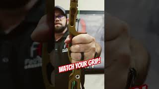 Be aware of how firm you grip your bow archery hoytarchery bowhunting hunting [upl. by Roz379]