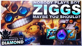 WHY DOES NOBODY PLAY ZIGGS BOT ANYMORE  Unranked to Diamond  League of Legends [upl. by Princess]